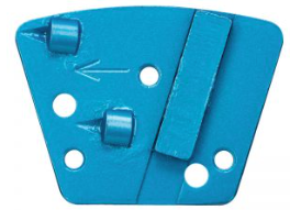 Trapezoid Bolt On - 2x 1-4 Round PCDs with Stabilizer Segment